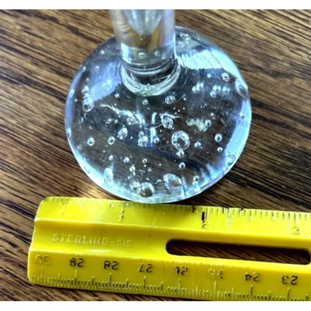 Bubbled ball bottom skinny bud vase 9 1/2
